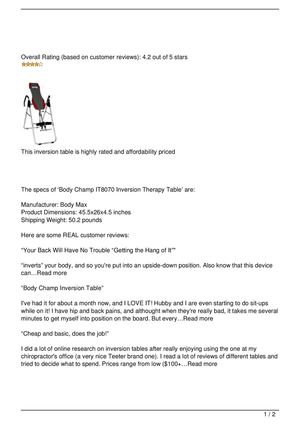 Calaméo - Body Champ IT8070 Inversion Therapy Table