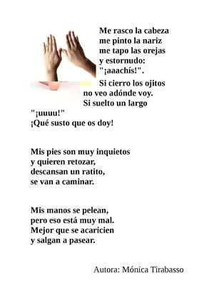 poesías y adivinanzas sobre el cuerpo humano