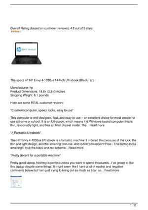 HP Envy 4-1030us 14-Inch Ultrabook (Black)