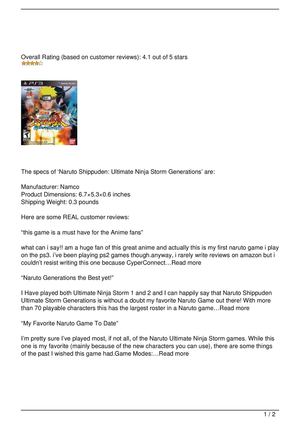 Naruto Shippuden: Ultimate Ninja Storm Generations Review