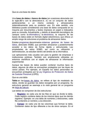 Que es una base de datos