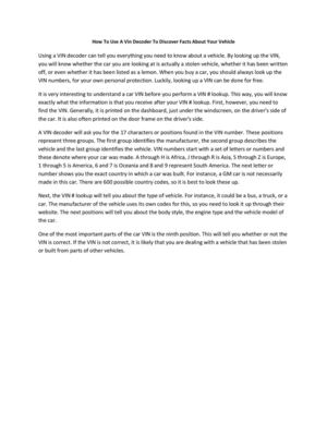 How To Use A Vin Decoder To Discover Facts About Your Vehicle