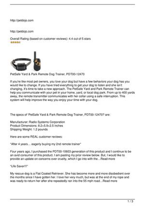 PetSafe Yard & Park Remote Dog Trainer, PDT00-12470