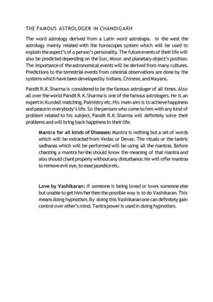 THE FAMOUS ASTROLOGER IN CHANDIGARH