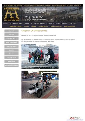 Camera Dolly Rental UK