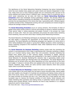 Social Networking Marketing Companies