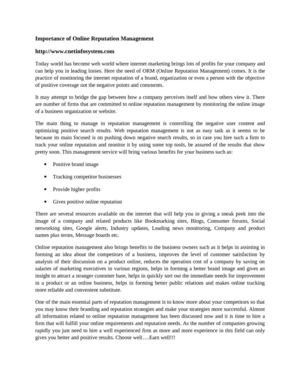 Importance of Online Reputation Management 