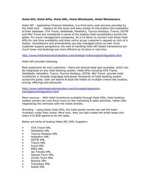 Hotel API, Hotel APIs, Hotel XML, Hotel Wholesaler, Hotel Wholesalers