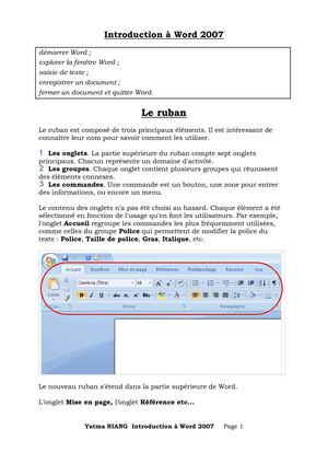 Introduction à WORD