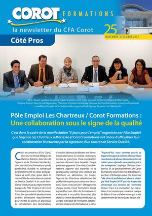 Newsletter n° 25 - Novembre/Décembre 2012