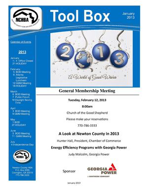 January 2013 Newsletter