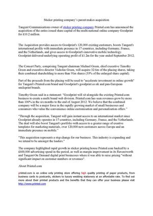 online print company owner aquires Goodprint