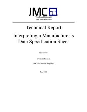 Interpreting Manufacturer's Data Specification Sheet