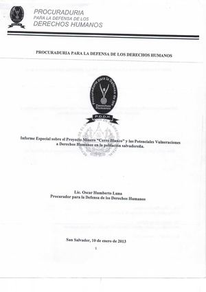 Informe Cerro Blanco PDDH