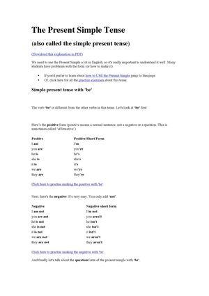 The present Simple Tense
