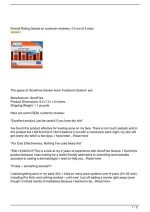 AcneFree Severe Acne Treatment System Review