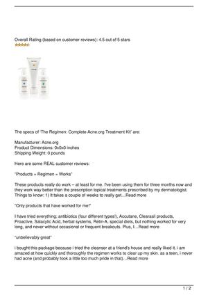 The Regimen: Complete Acne.org Treatment Kit Review