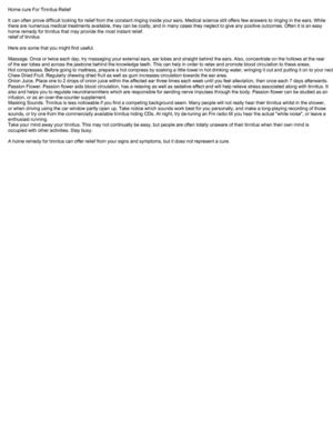 relief of tinnitus 21