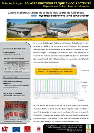 Gymnase Photovoltaïque de Lalbenque