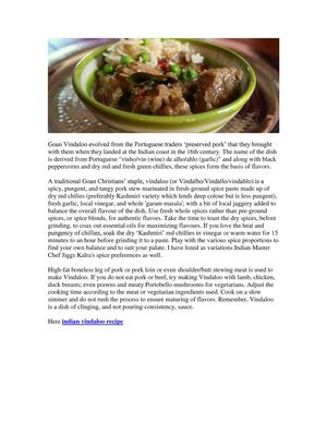 Indian vindaloo recipe