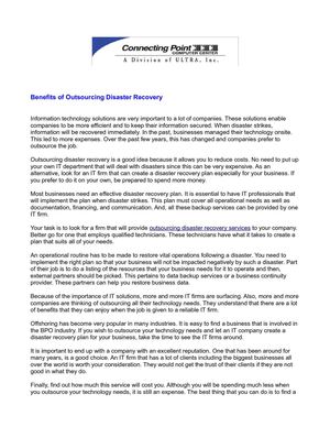 Benefits of Outsourcing Disaster Recovery