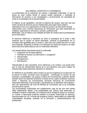 MULTIMEDIA, HIPERTEXTO E HIPERMEDIA.