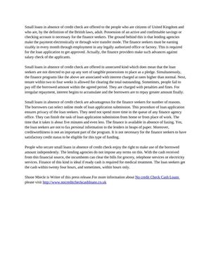 Grand Support for Salaried Persons Creditworthiness Ignored