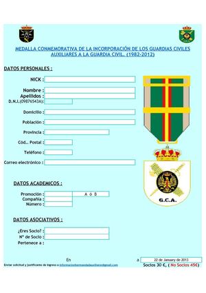 Solicitud Medalla Hermandad GCA