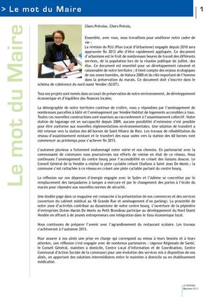 Bulletin communal n°71 Décembre 2012