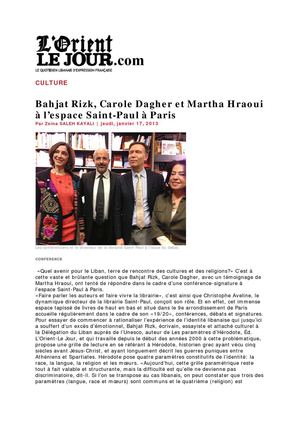 Calaméo - Bahjat Rizk, Carole Dagher et Martha Hraoui à l’espace Saint ...