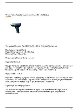 Ingersoll-Rand 2135TiMAX 1/2-Inch Air Impact Wrench Review