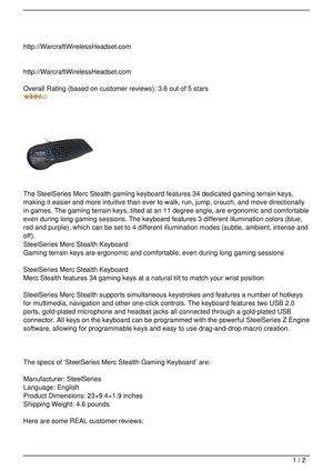 SteelSeries Merc Stealth Gaming Keyboard