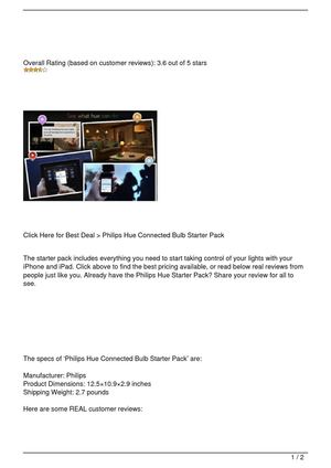 BEST DEAL ON: Philips Hue Connected Bulb Started Pack