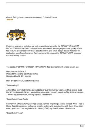 DEWALT DCK655X 6 Tool Combo Kit Review