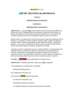 Ley de Transito Honduras 