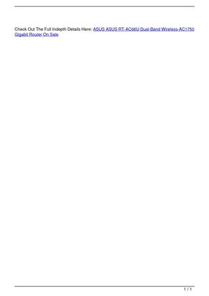 ASUS ASUS RT-AC66U Dual-Band Wireless-AC1750 Gigabit Router On Sale