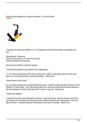 Ramsond RMM4 2-in-1 Air Hardwood Flooring Cleat Nailer and Stapler Gun Review