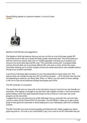 Spektrum DX6i RC Controller Review