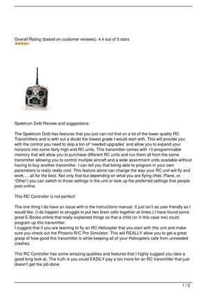 Spektrum DX6i RC Controller Review