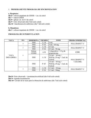 12.2. Programa de transferencia de embriones 2