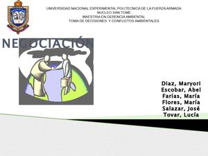 Materia: Toma de decisiones. Tema: Negociacion