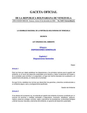 Ley orgánica del ambiente