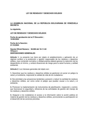 Ley de residuos y desechos solidos