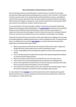 How to Buy Etizolam or Research Chems on Internet