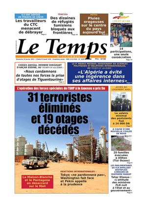 Le Temps d'Algérie Edition du Dimanche 20 Janvier 2013