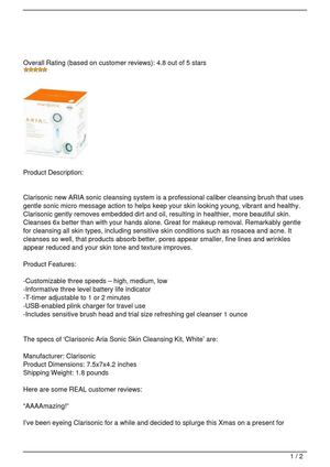 Clarisonic Aria Sonic Skin Cleansing Kit( White) Review