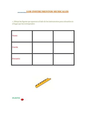 fichas sobre instrumentos musicales
