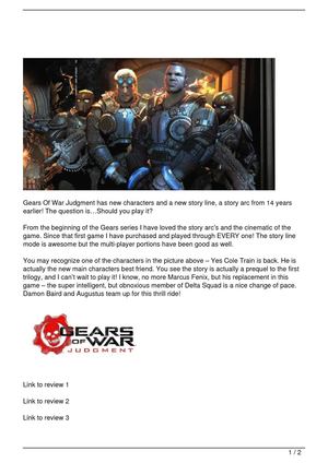 Gears Of War Judgment – New Characters and New Story?