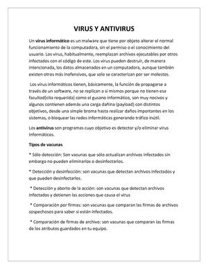 VIRUS Y ANTIVIRUS