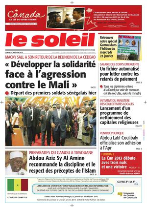 Edition du 21 janvier 2013